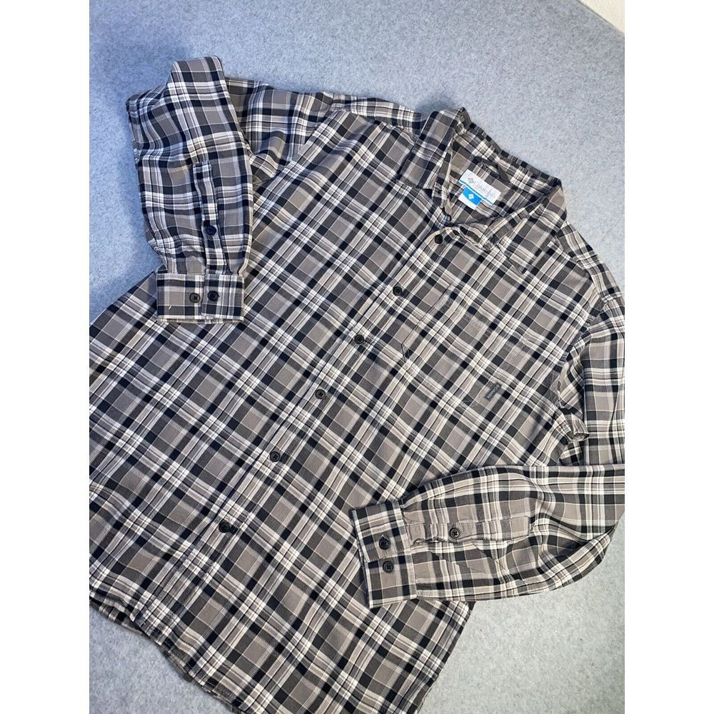 Columbia Mens Size Large Plaid Long Sleeve Outdoor Button Down Shirt‎